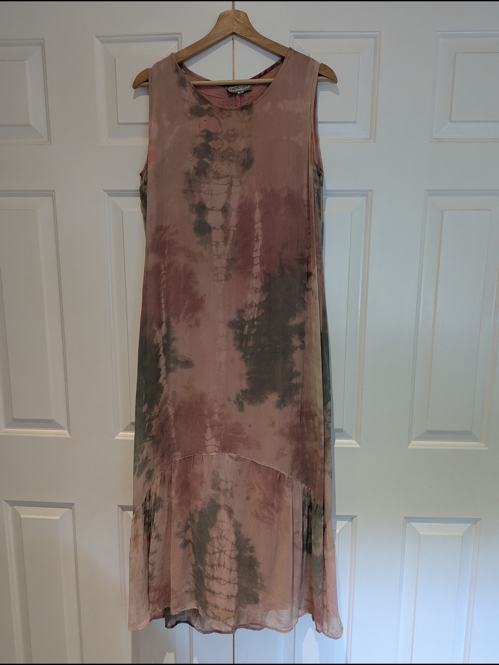 FREE W/Purchase Raindrops 90s Grunge Dusty Rose Tie-Dye Midi Dress Fairycore S/M